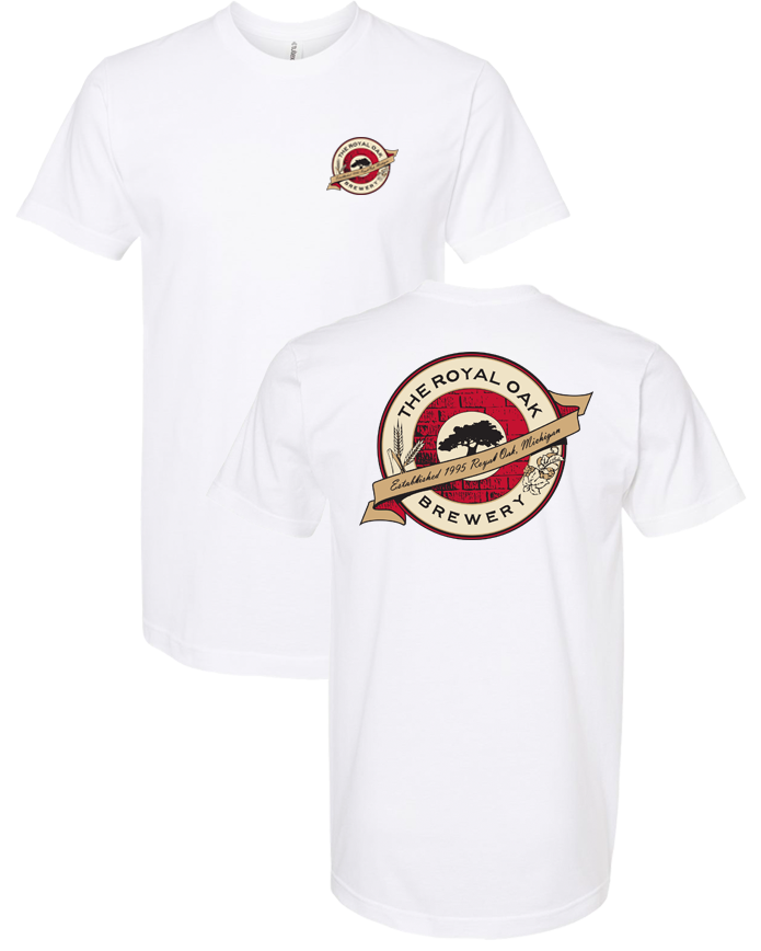 Royal Oak - Mens Tultex Logo Tee (White)