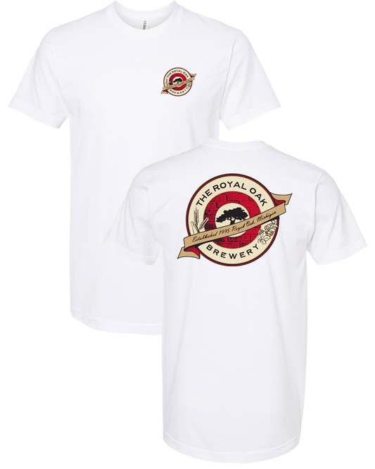 Royal Oak - Mens Tultex Logo Tee (White)
