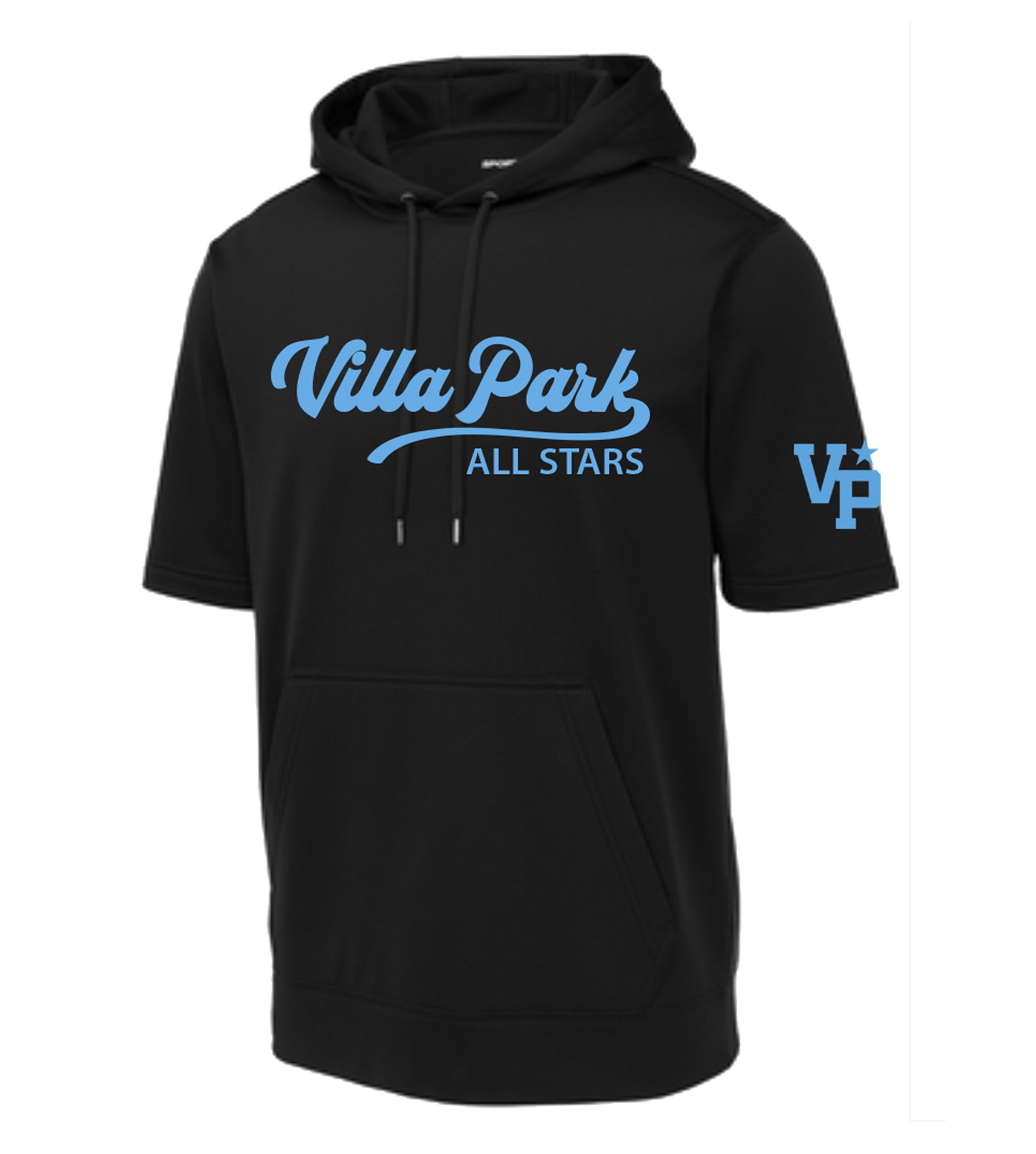 VP All Stars Black Sport Tek Shortsleeve Hoodie  - Youth and Adult