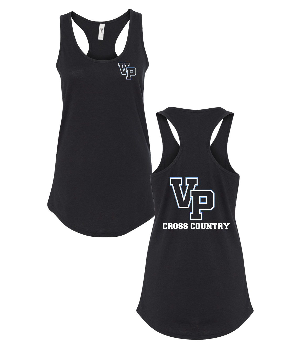 VP Cross Country Ladies Racerback Tank with Front & Back Logo