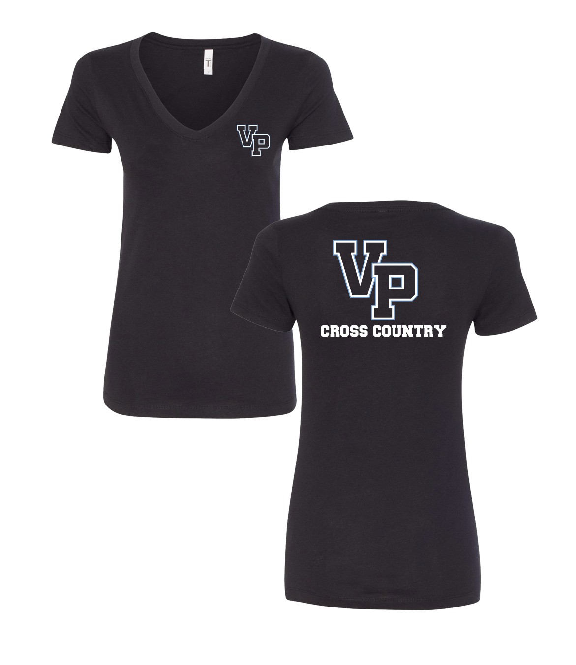 VP Cross Country Women's Vneck with Front & Back Logo