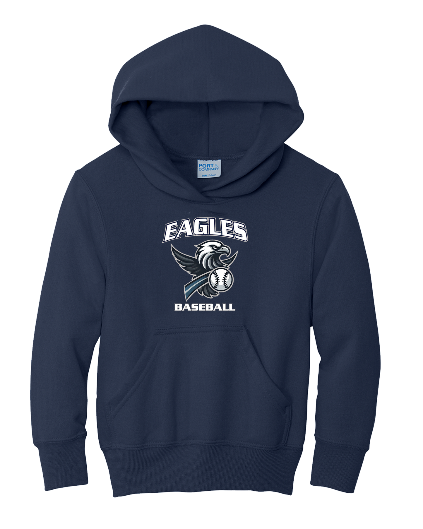 VPLL Eagles Baseball - Port Co Youth Pullover Hoodie - Front Only