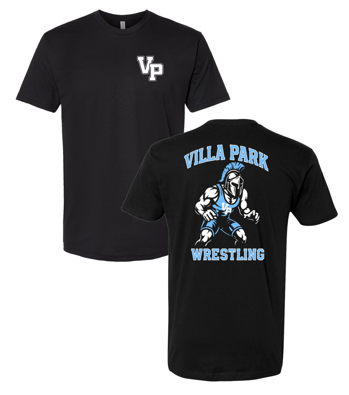Villa Park Wrestling Spartan Dri Fit/Cotton Tee (Youth and Adult) (Black)