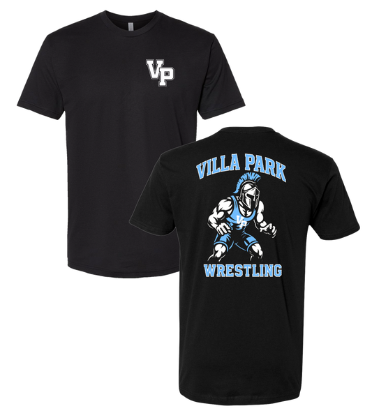 Villa Park Wrestling Spartan Dri Fit/Cotton Tee (Youth and Adult) (Black)