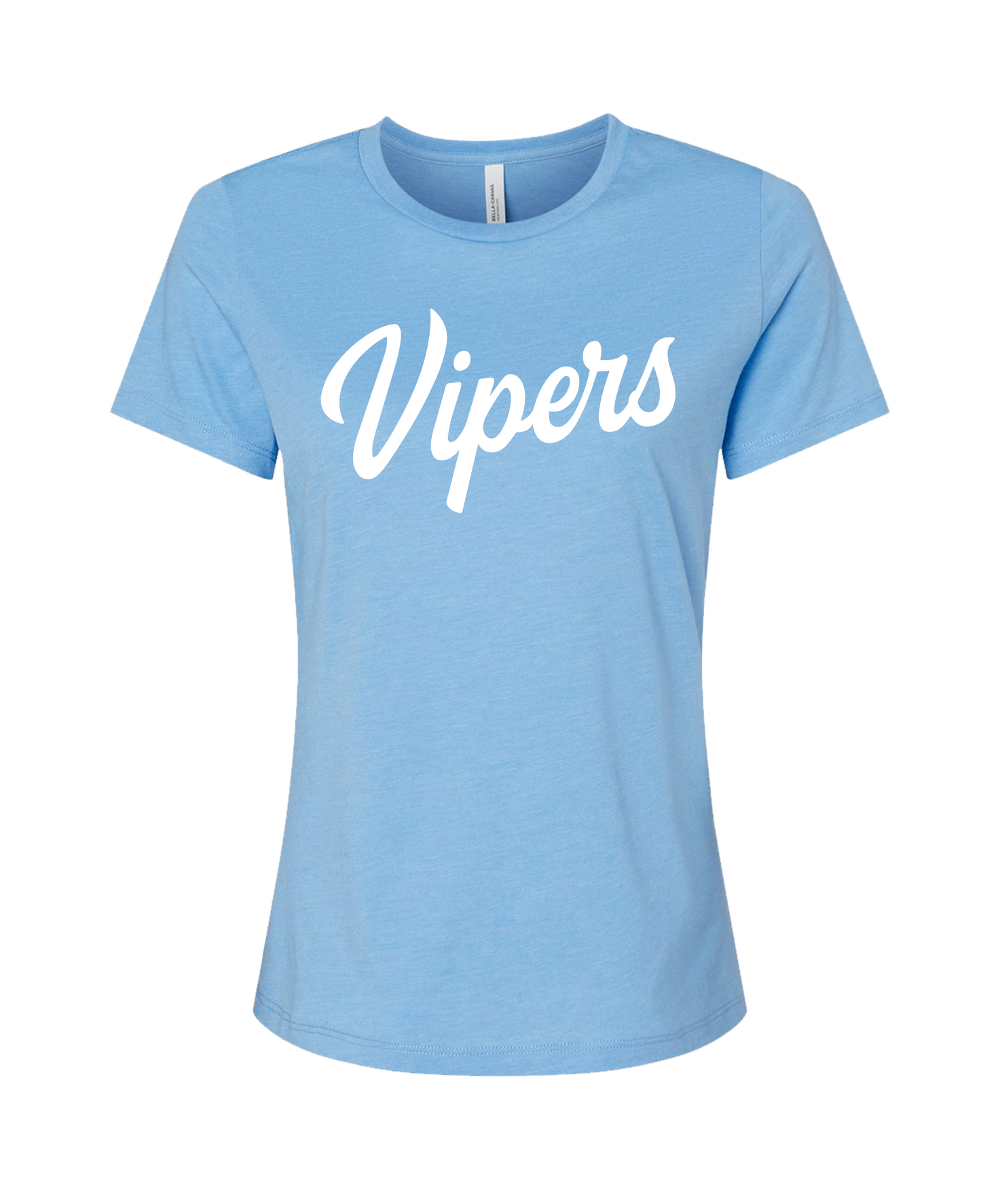 Vipers Baseball Tee - Ladies Relaxed Fit Carolina Blue