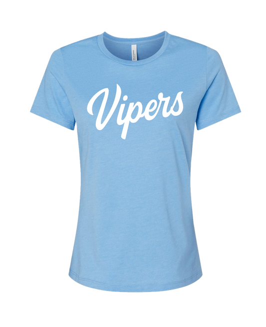 Vipers Baseball Tee - Ladies Relaxed Fit Carolina Blue