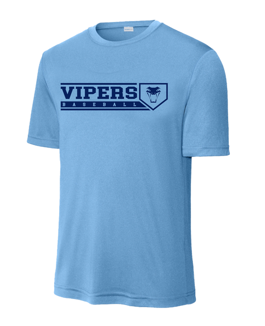 Vipers Baseball Practice Tee - Carolina Blue (DRI FIT & Cotton) Adult & Youth