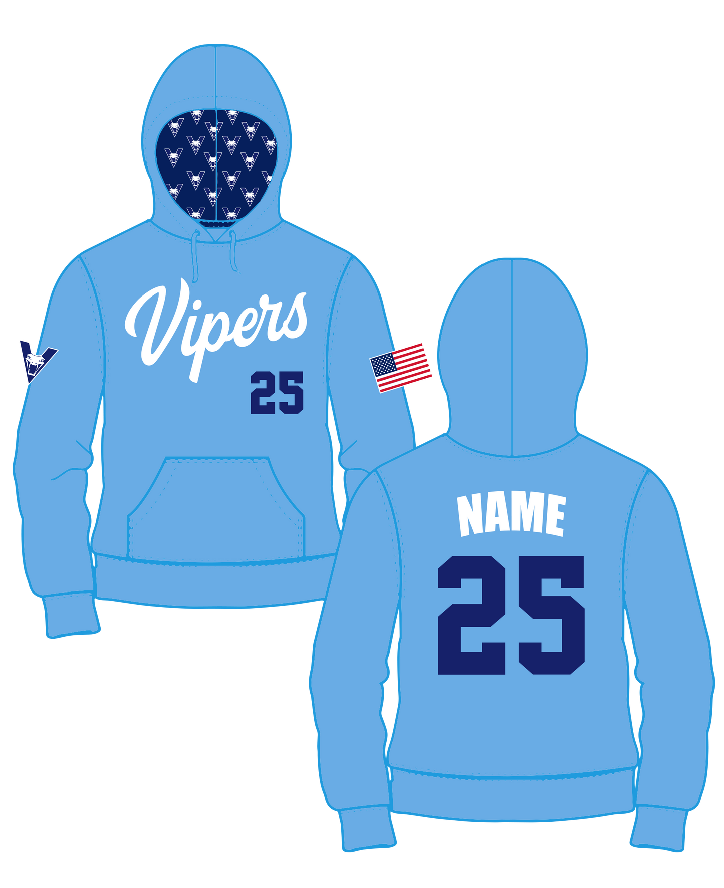 Vipers Sublimated Pullover Hoodie - (Turn Time 2.5 Weeks)