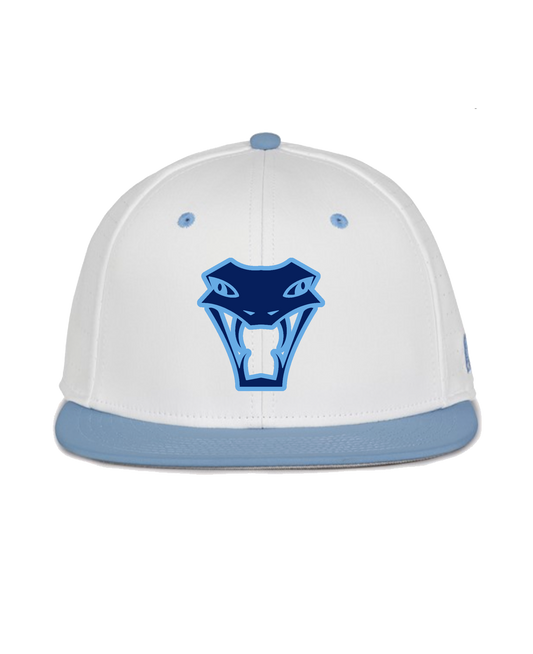 Vipers The Game Perferated Hat - White/Columbia Blue - **New For Fall 2025  *10 Day Turn Time