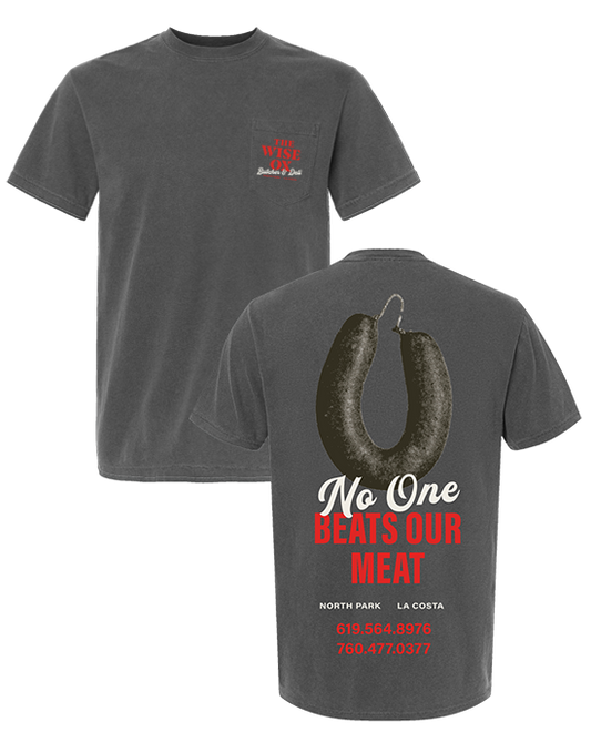 Wise Ox No One Beats Meats Comfort Colors Pepper 6030 On the Pocket Print