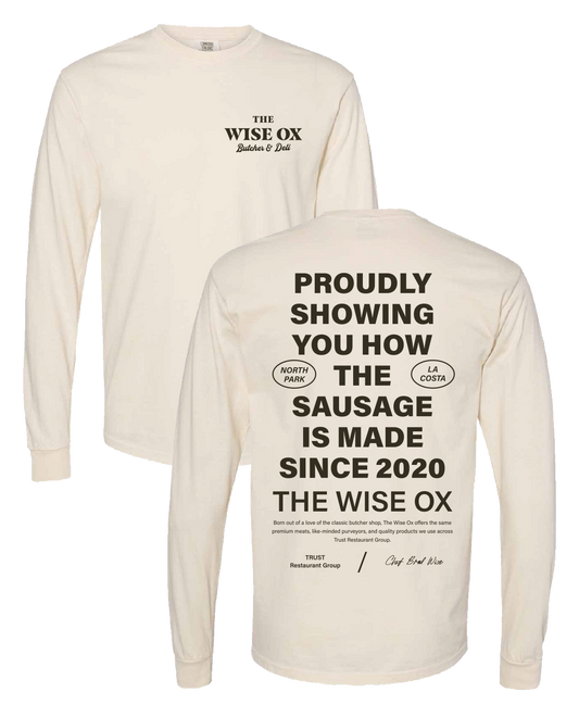 Wise Ox Sausage is Made Comfort Colors Ivory 6014 Longsleeve
