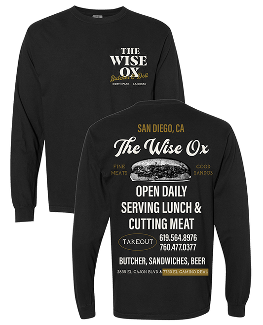 Wise Ox Take Out Comfort Colors Black 6014 Longsleeve