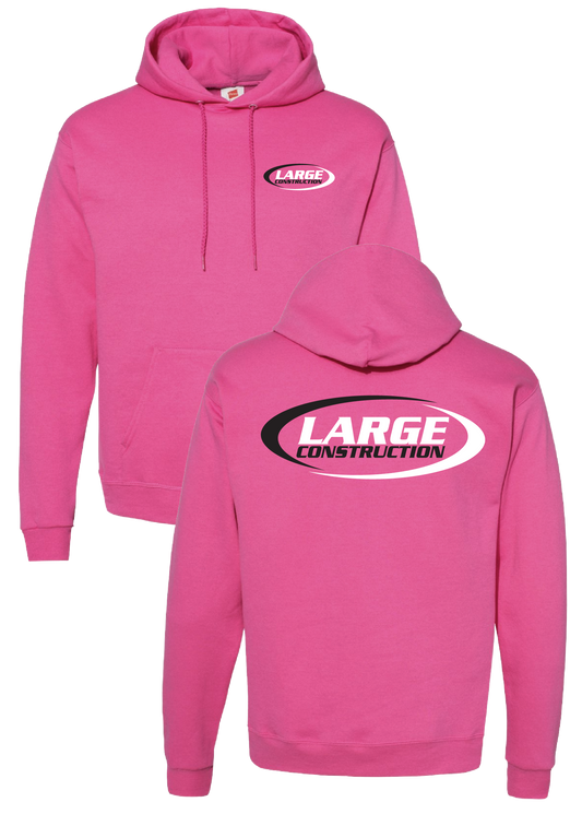 Large Construction Pullover Hanes Sweatshirt (Wow Pink)