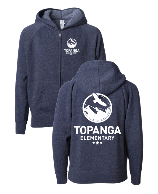 TOPANGA - Independent Lightweight Raglan Zippered Youth Navy Sweat