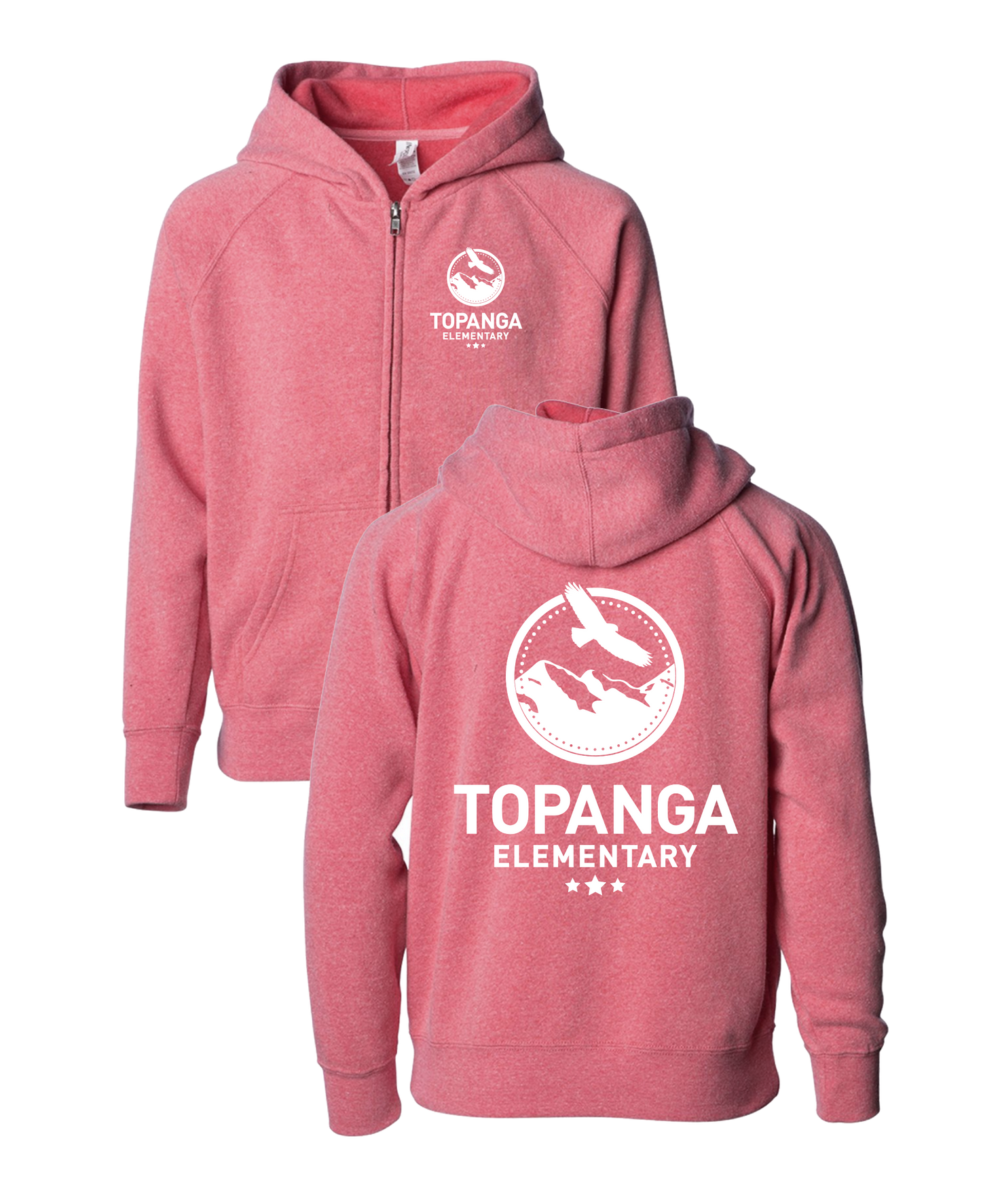 TOPANGA - Independent Lightweight Raglan Zippered Youth Pomegranite Sweat
