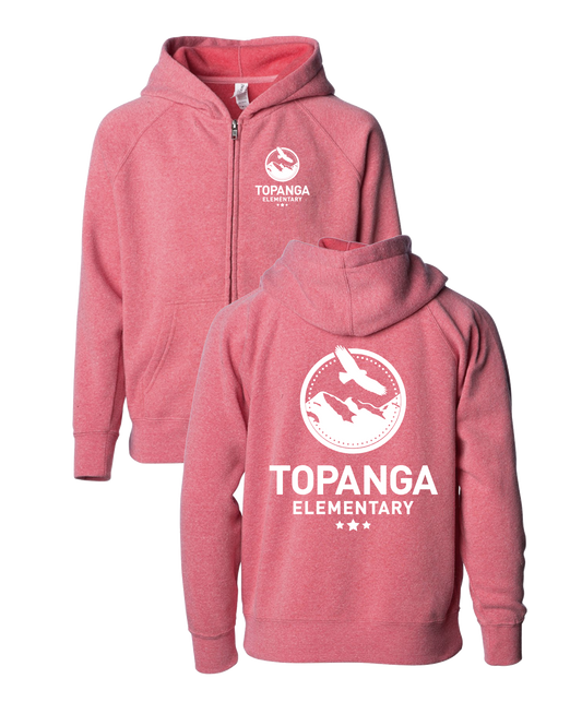 TOPANGA - Independent Lightweight Raglan Zippered Youth Pomegranite Sweat