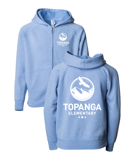 TOPANGA - Independent Lightweight Raglan Zippered Youth Pacific Blue Sweat