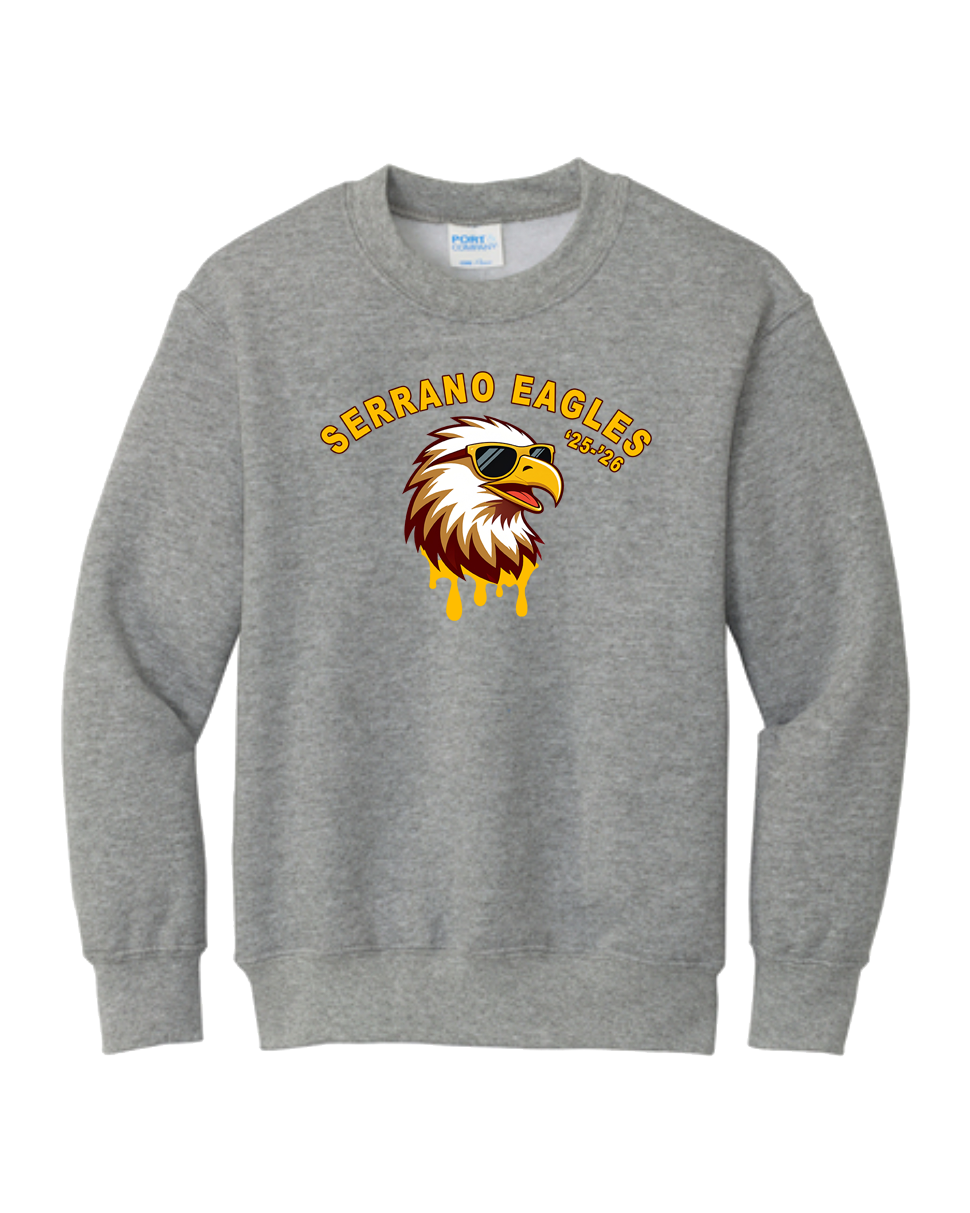 Serrano Elementary - Eagle Drip Crewneck Sweat - Youth & Adult