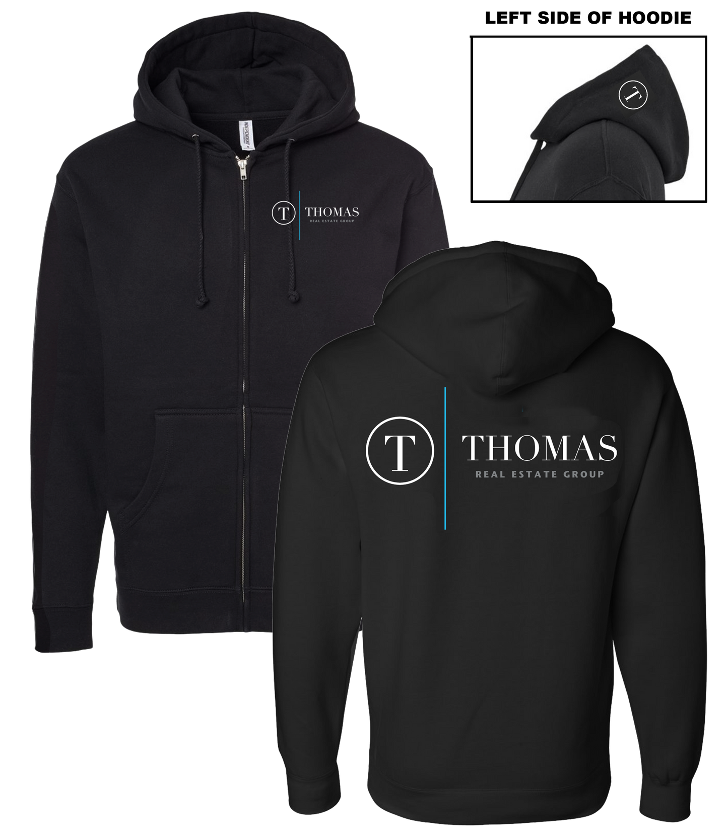 Thomas Real Estate - Zipper Hooded Sweatshirt (Under 72 Piece Price)