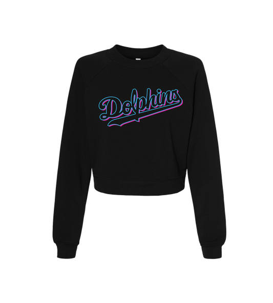 Dolphins Ladies Pullover Fleece Croptop