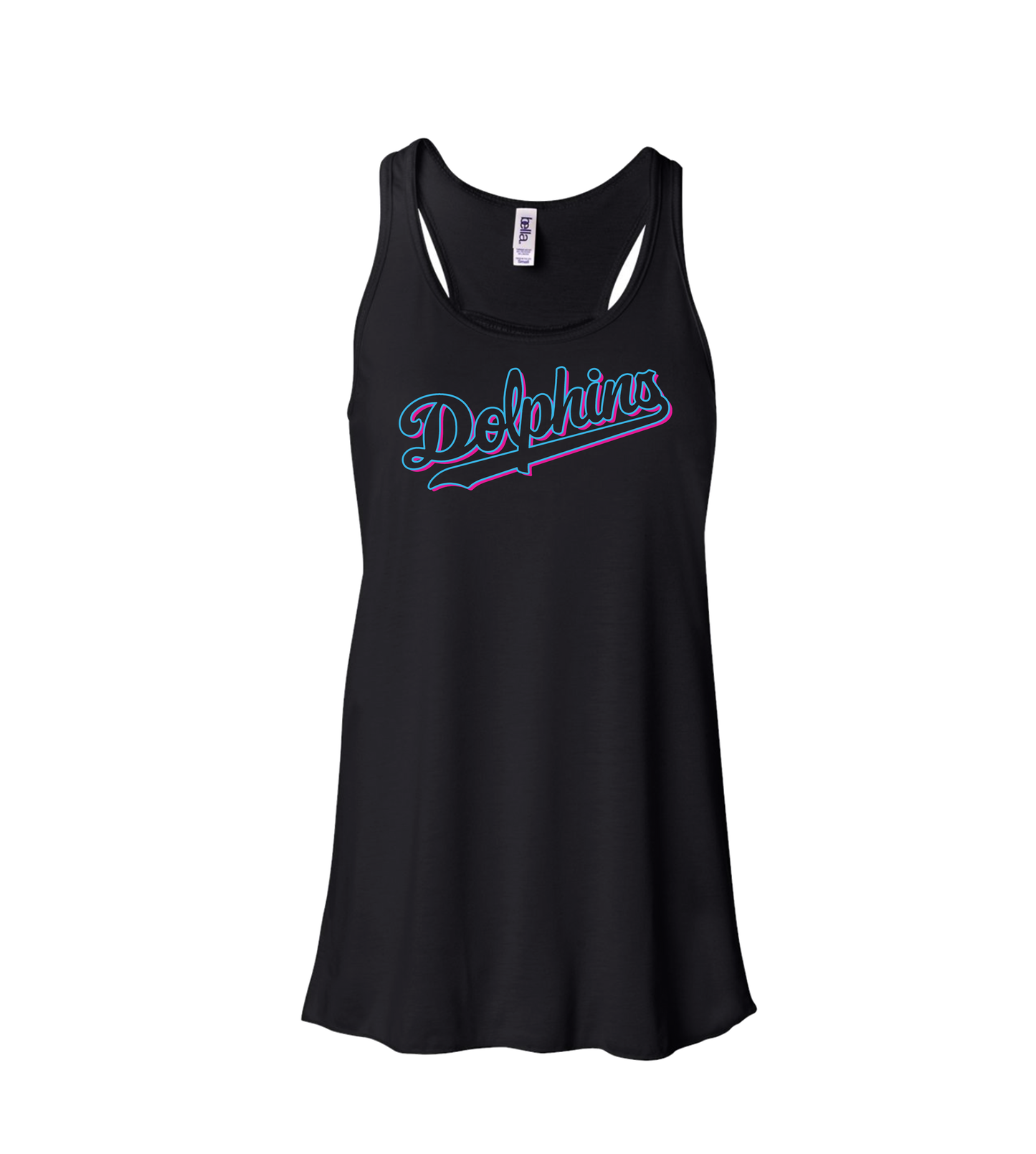 Dolphins Ladies Flowy Racerback Tanktop