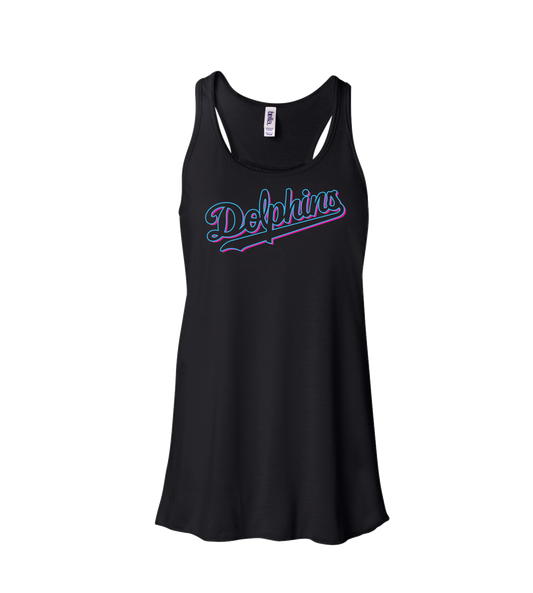 Dolphins Ladies Flowy Racerback Tanktop