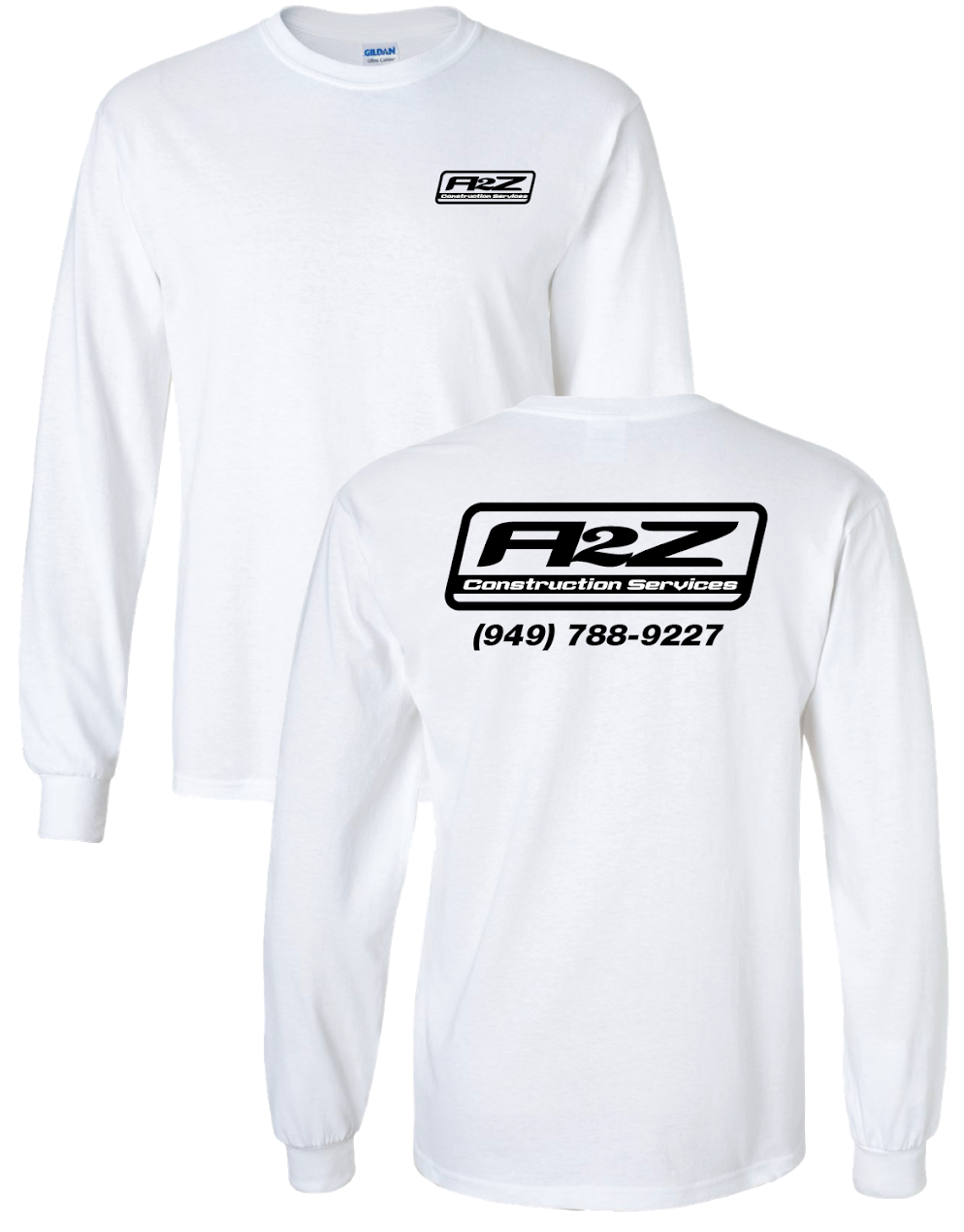 A2Z - White Longsleeve (with Black print)
