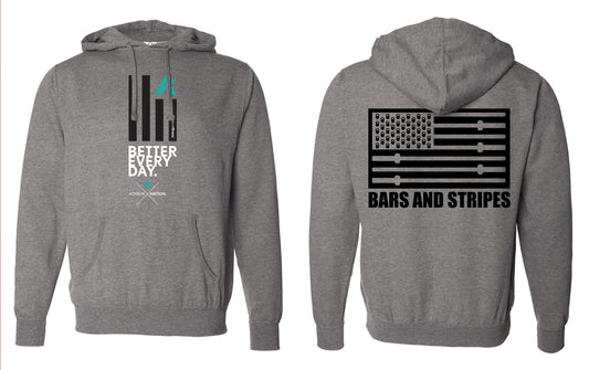 Achieve Fitness - Grey Bars And Stripes Hoodie