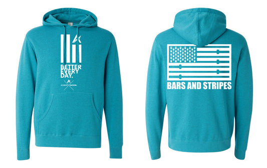 Achieve Fitness - Turquoise Bars And Stripes Hoodie