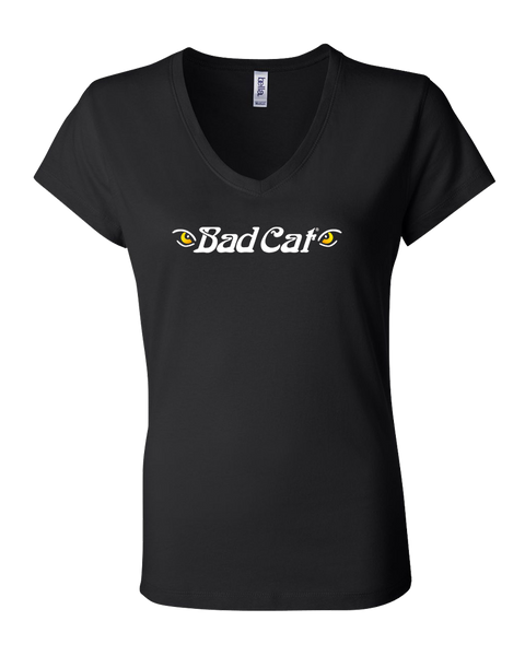 Bad Cat - Girls Vneck Tee