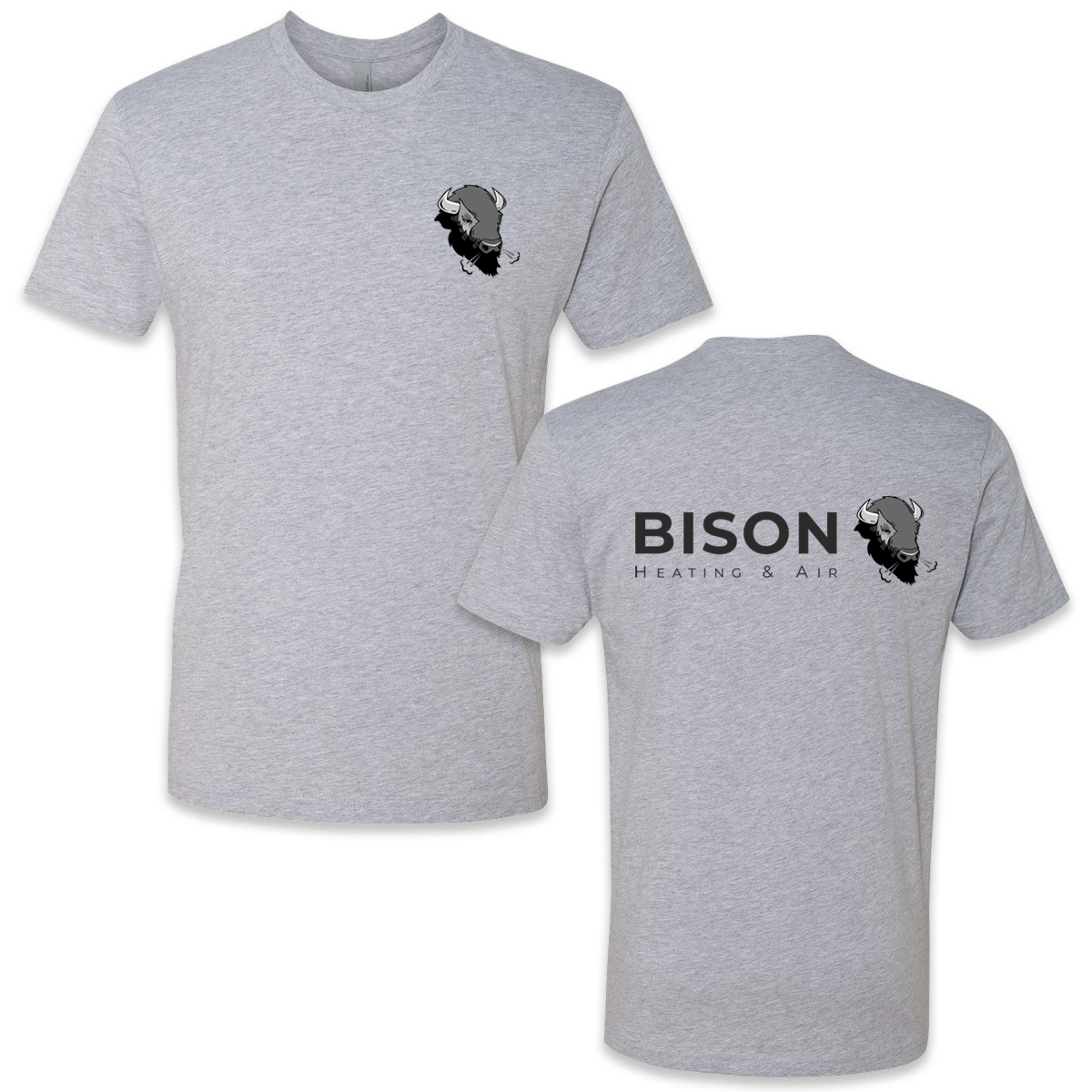 Bison Heather Logo Tee (Front and Back)