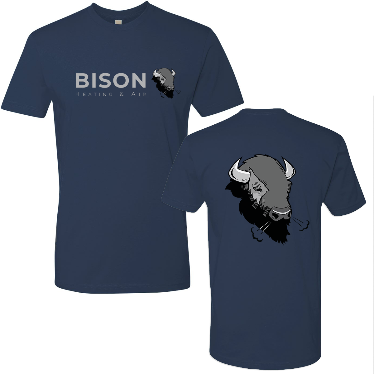 Bison Indigo Logo Tee (Front and Back - Alt Version)
