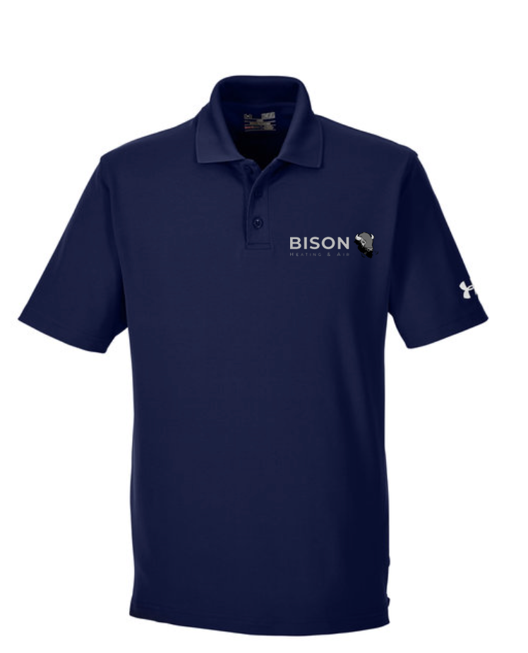Bison Navy Logo Polo