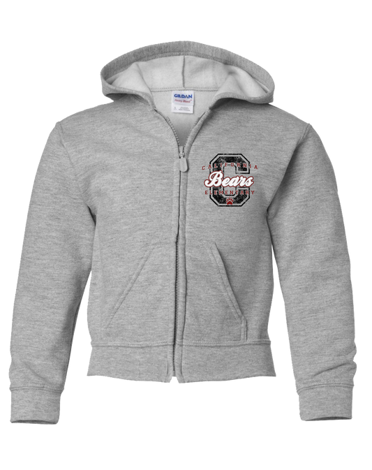 California Elementary - Logo Youth Zip-Hoodie (Sport Grey)