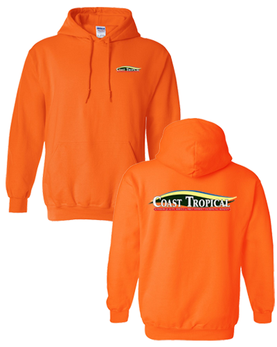Coast Tropical - Pullover Hoodie (Safety Orange)