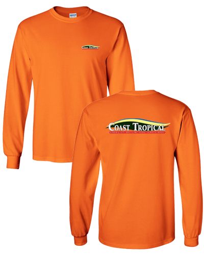 Coast Tropical - Men's Long Sleeve Tee(Safety Orange)