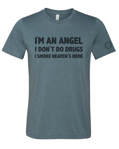 Heaven's Herb - Mens I Don't Do Drugs Tee (Heather Slate)