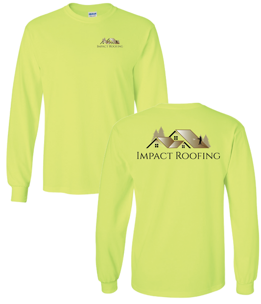 Impact Roofing Long Sleeve Tee - Safety Green