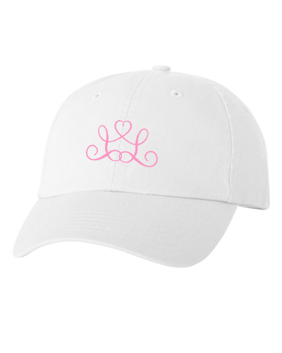 Laurenly - White Logo Hat (Pink Embroidery)