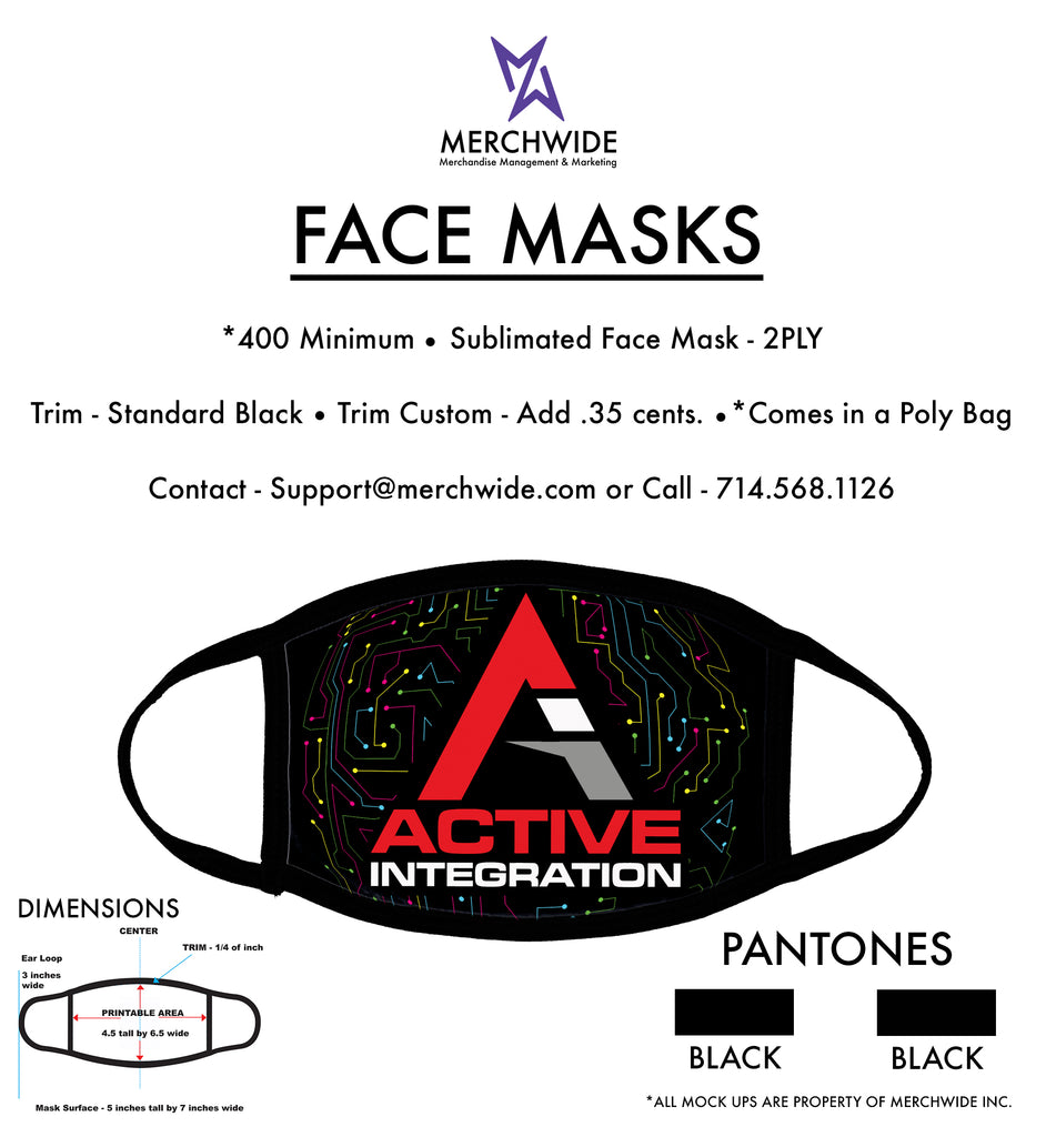 Active Integration - Sublimated FaceMask - Full Color