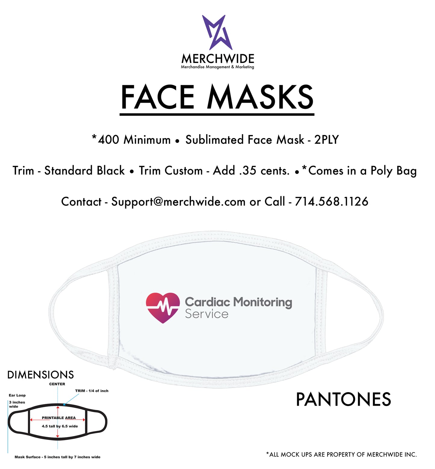 CMS - Sublimated FaceMask - Full Color