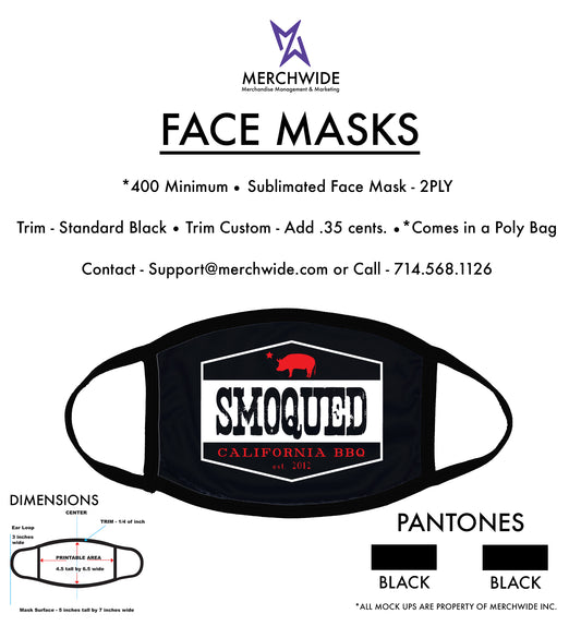 Smoqued Sublimated FaceMask - Full Color V3