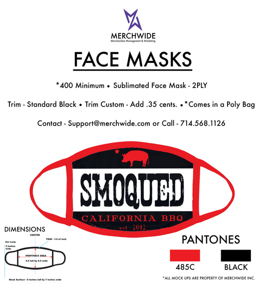 Smoqued Sublimated FaceMask - Full Color V2
