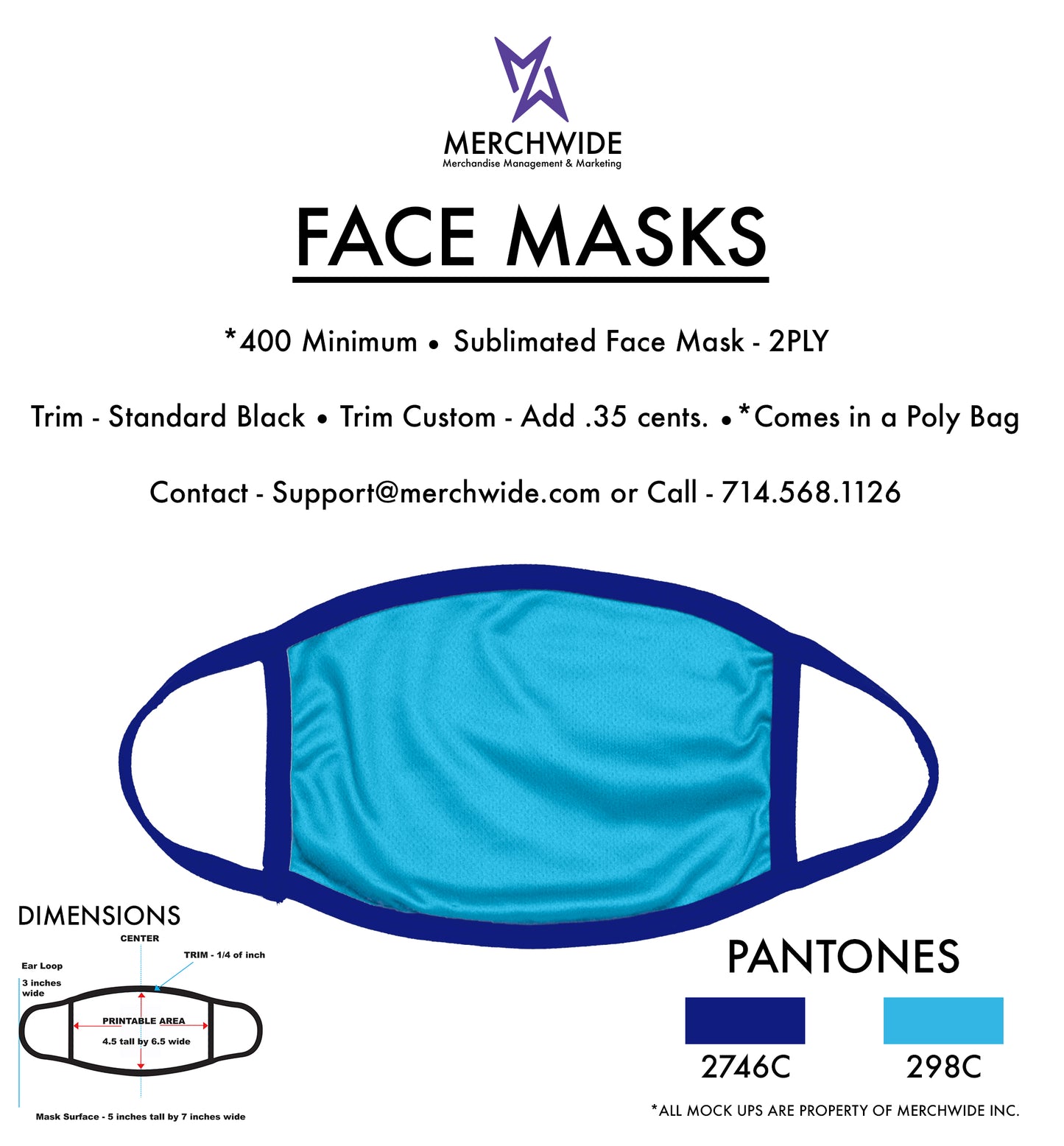 Azzur Sublimated FaceMask - Full Color