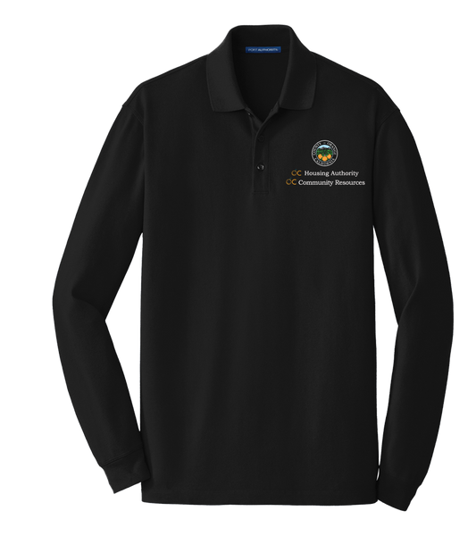 Mens Port Authority® EZCotton™ Long Sleeve Polo (OCHA)