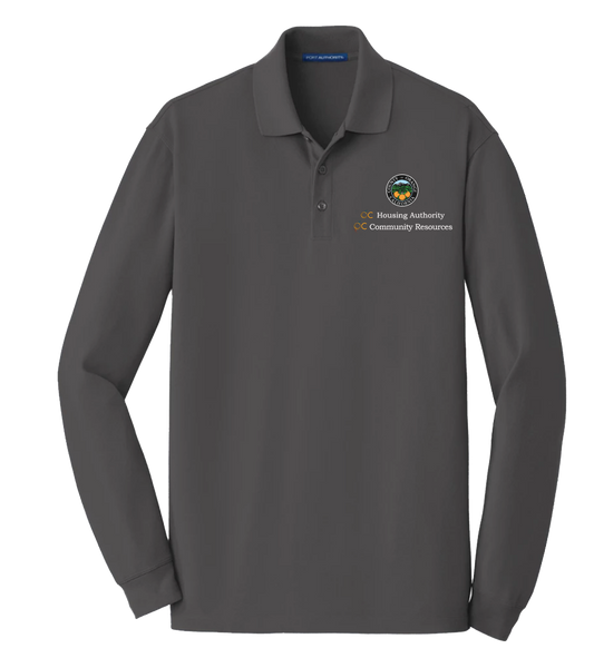 Mens Port Authority® EZCotton™ Long Sleeve Polo (OCHA)