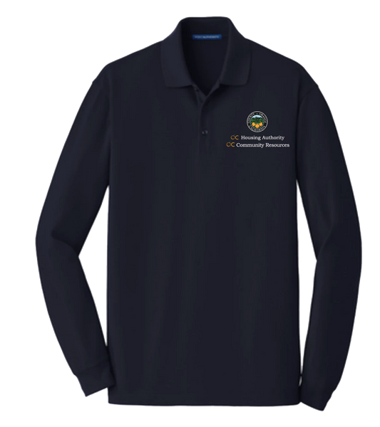 Mens Port Authority® EZCotton™ Long Sleeve Polo (OCHA)