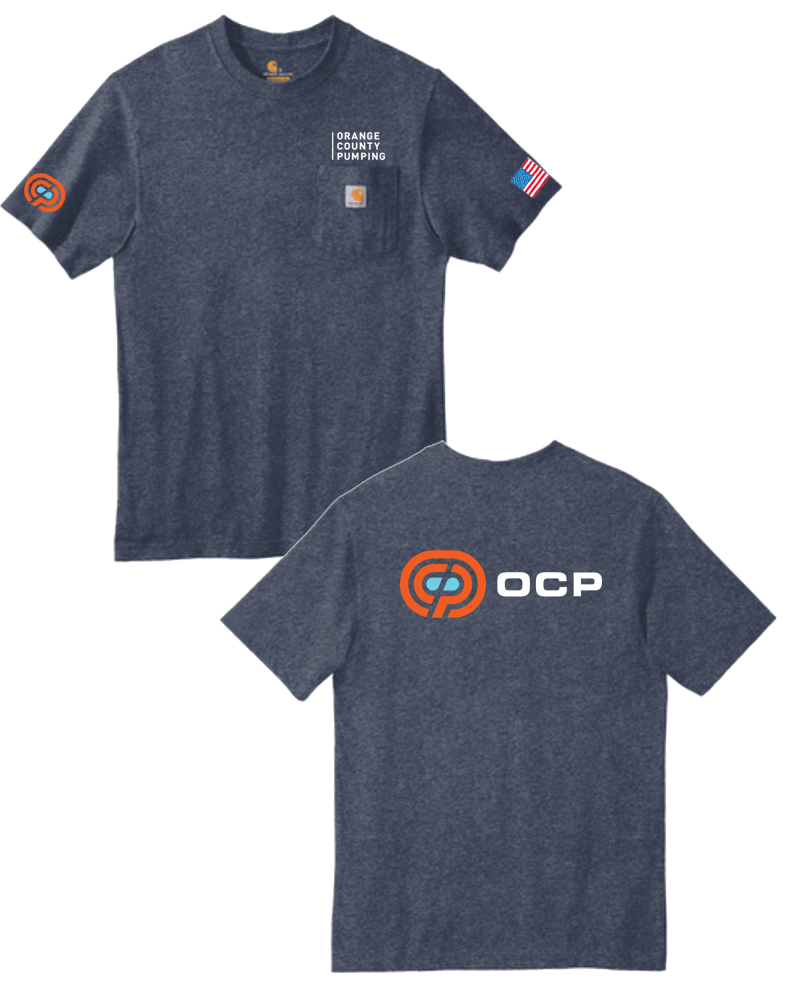 OCP - "Orange County Pumping" Pocket T-Shirt (Dark Cobalt Blue Heather)