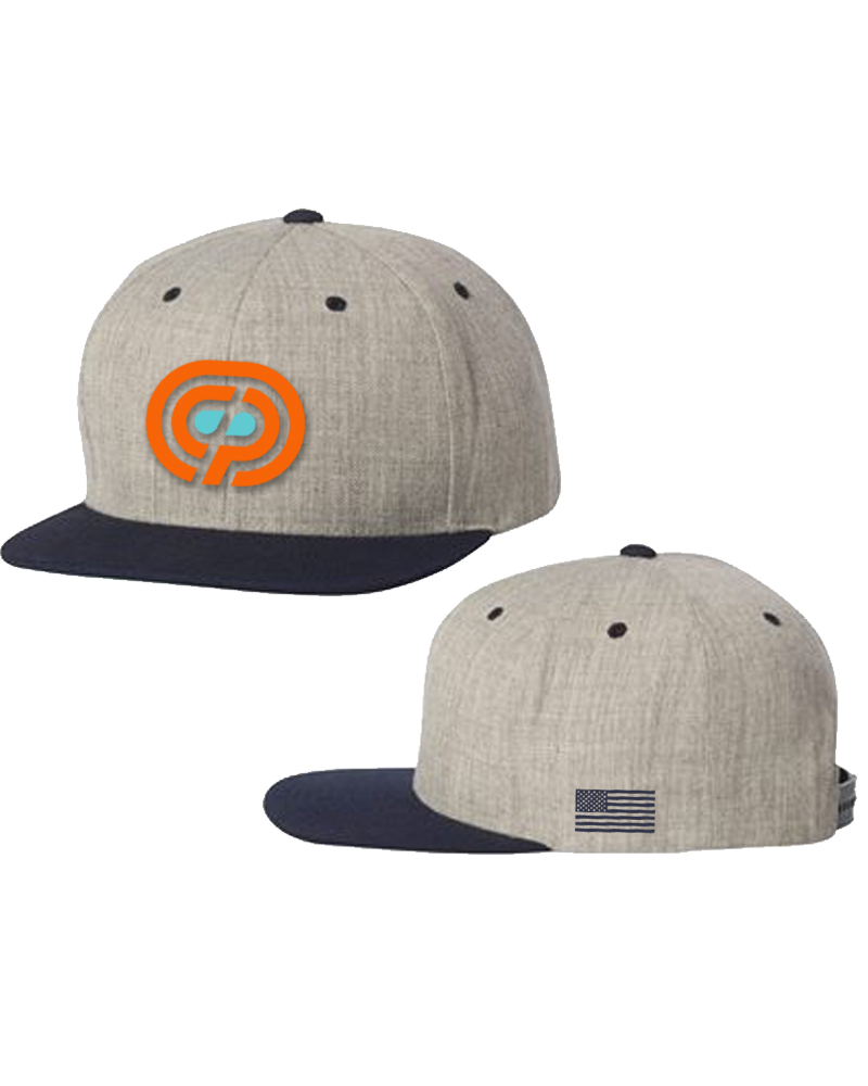 OCP -  EMBROIDERED SNAPBACK (HEATHER GREY / NAVY)