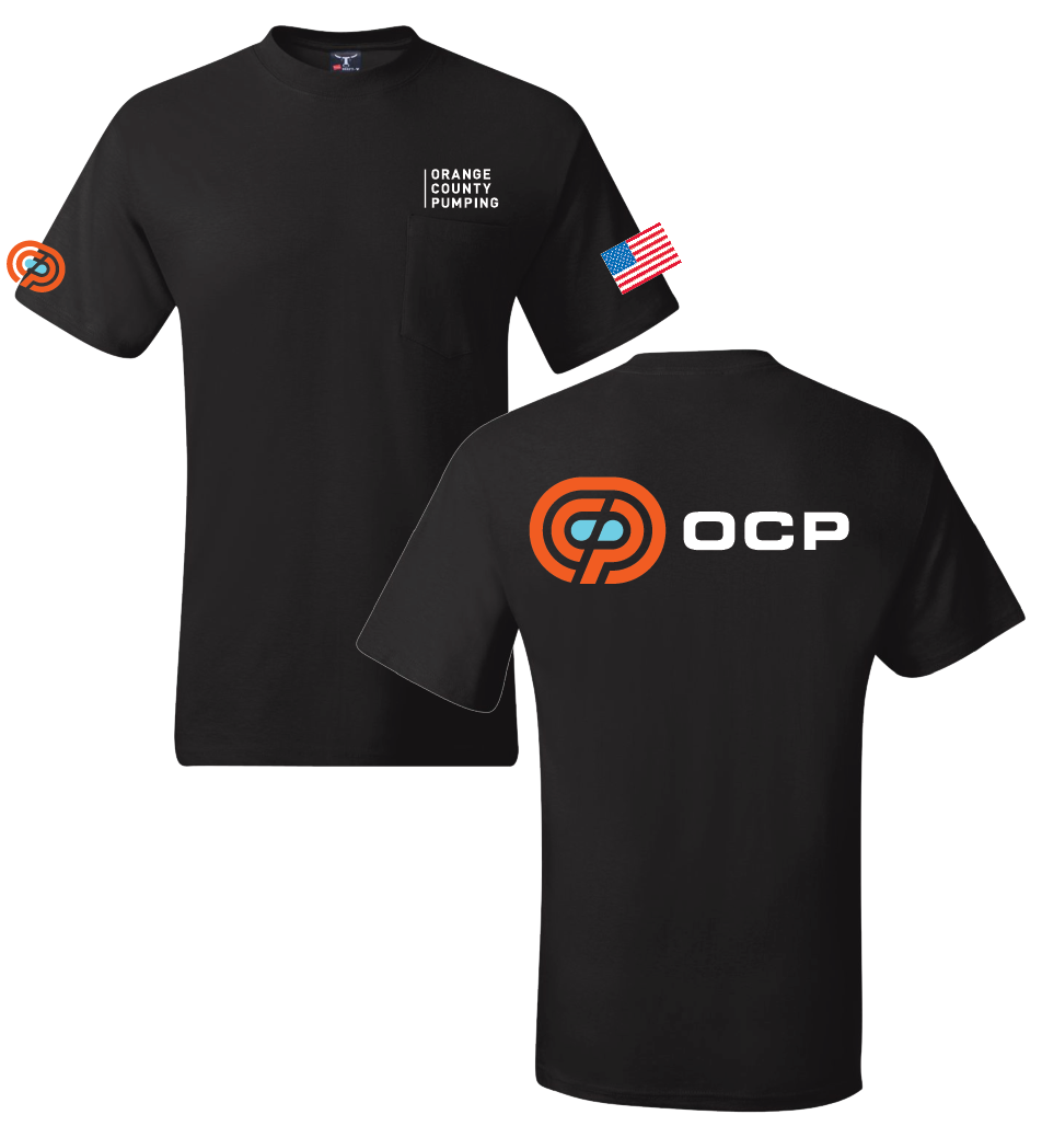 OCP - "Orange County Pumping" Pocket T-Shirt (Beefy Tee - Black)